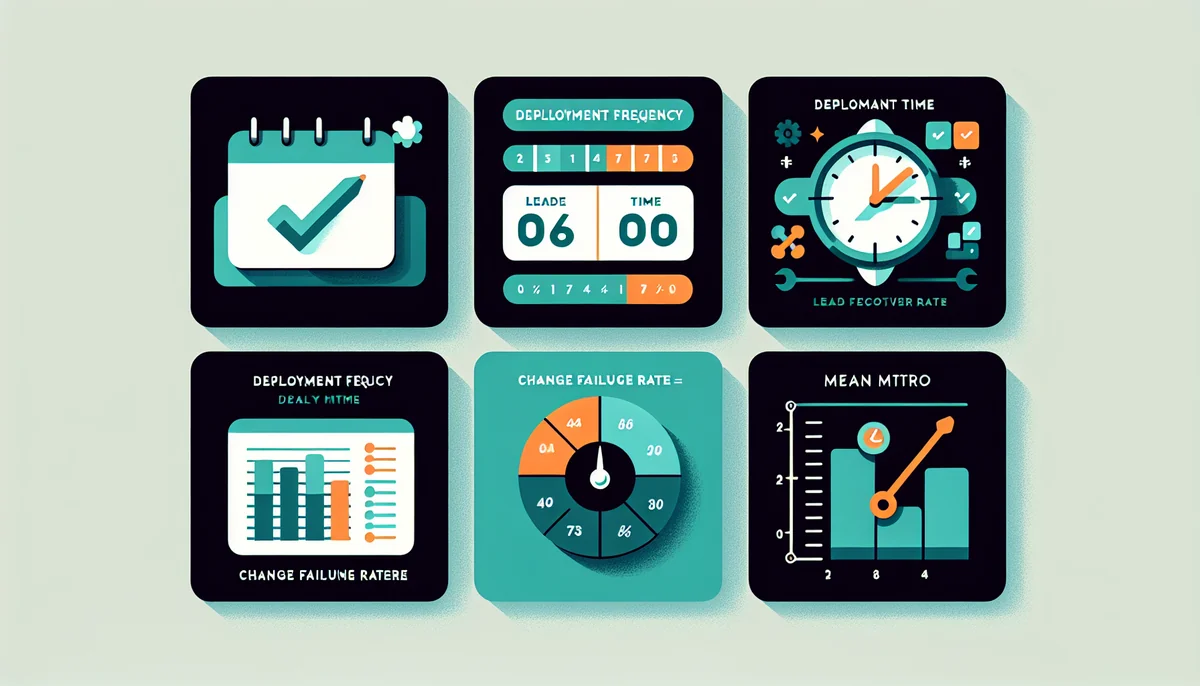 Dashboard con le quattro DORA metrics per misurare le prestazioni di un team di sviluppo
