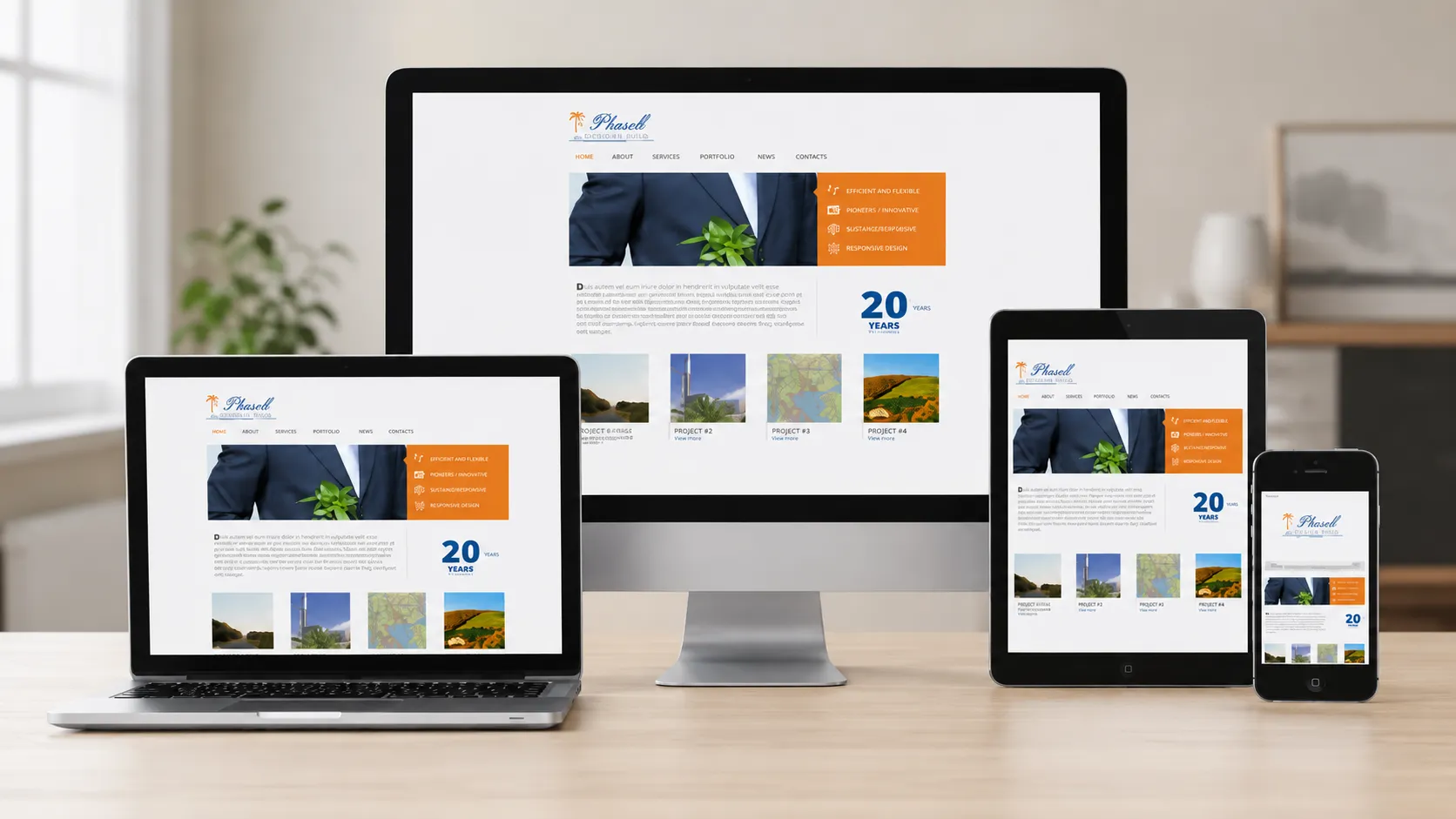 Sito responsive costruito con Razor e tag helper ASP.NET