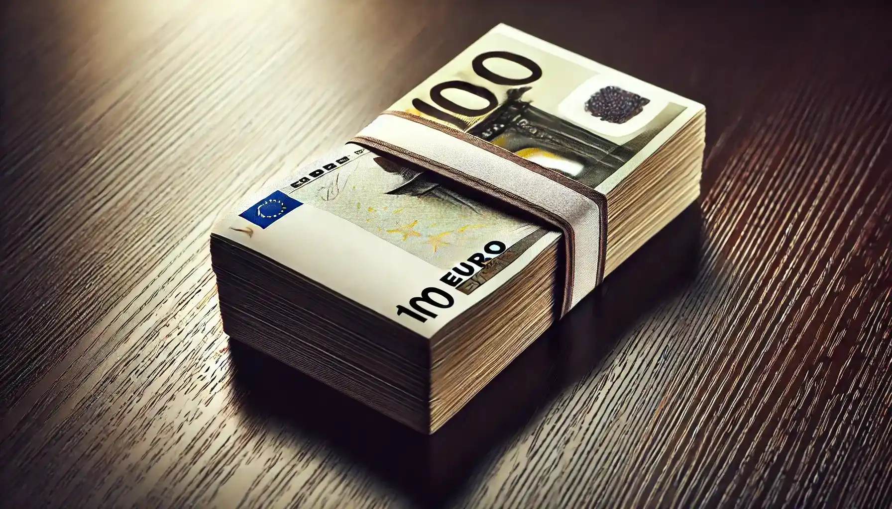 mazzo elegante banconote euro, solidità economica, successo finanziario sviluppatori software