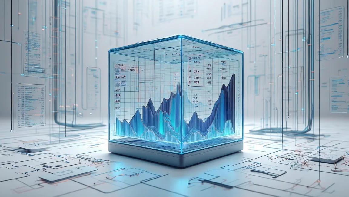 Gabbia trasparente costruita con statistiche medie che limitano lo sviluppatore web