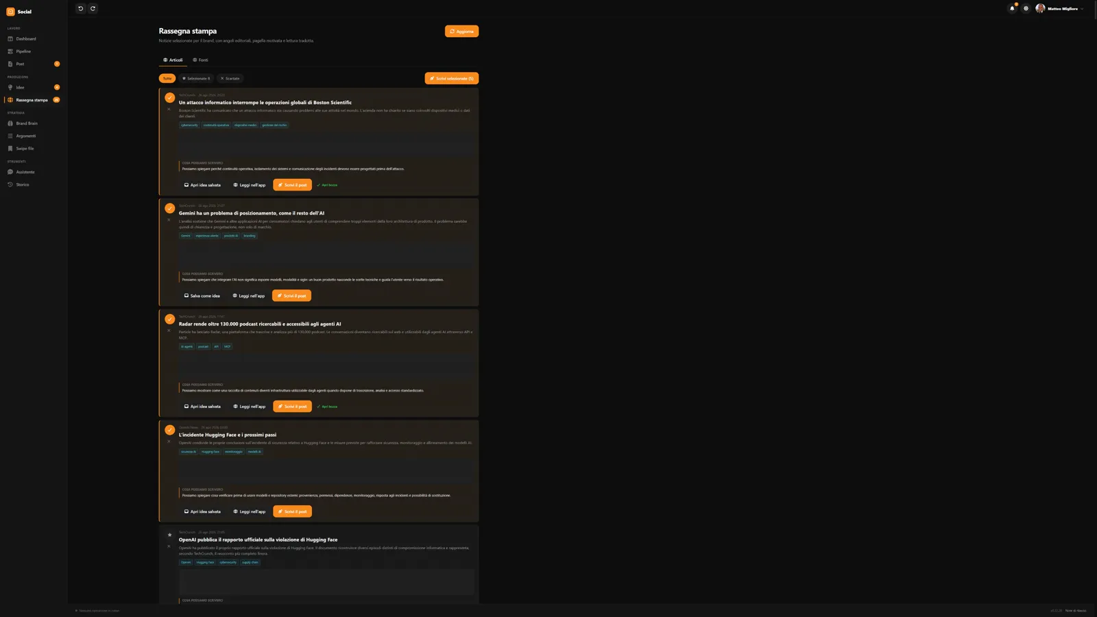 Le notizie di settore trasformate in idee