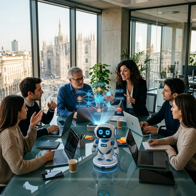 AI-powered architecture review session with team