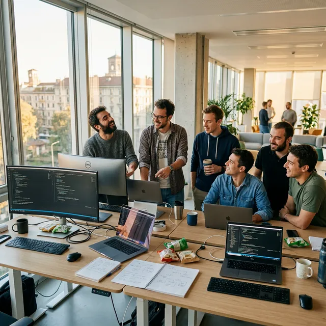 Successful diverse team of backend developers