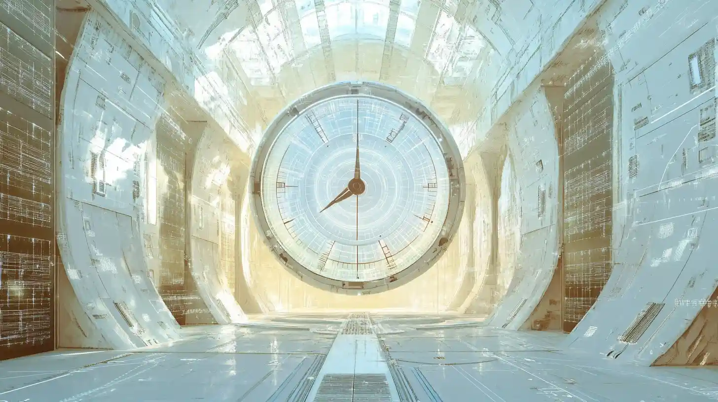 Orologio con, pannelli digitali, efficienza, scalabilità, cloud computing, Azure data center