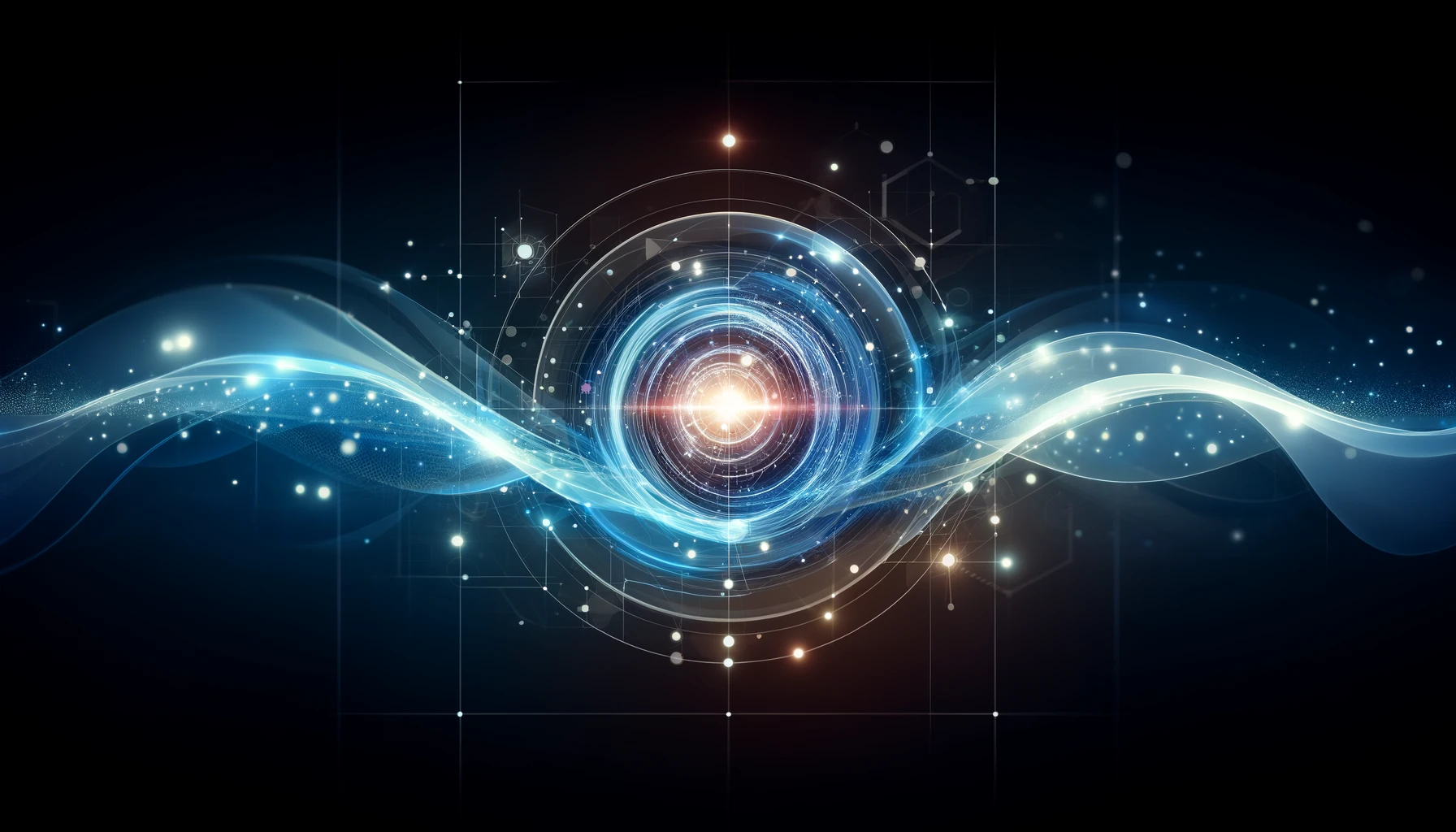 Onda energetica e nucleo centrale, simbolo di innovazione e connessione con .NET MAUI