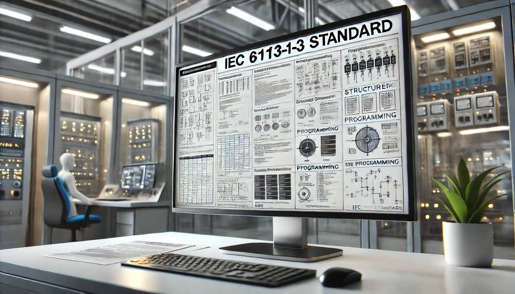Diagramma IEC 61131-3 con codice Structured Text in esecuzione su un PLC
