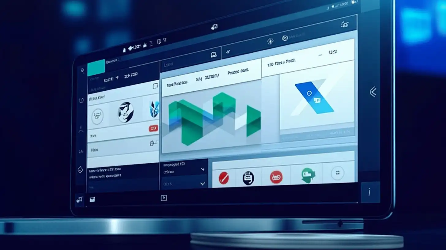 UI moderna su schermo digitale, simbolo di Blazor per app web .NET