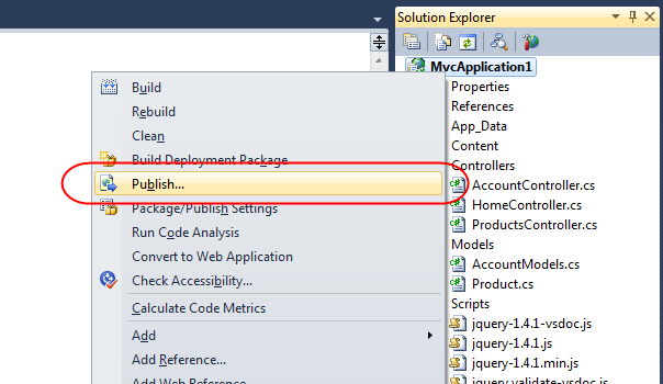 Publish from Visual Studio