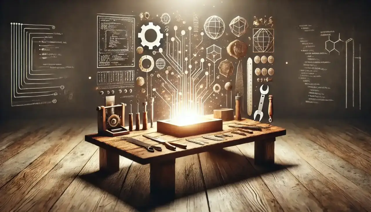 Workbench with mechanical elements: programming as conscious art